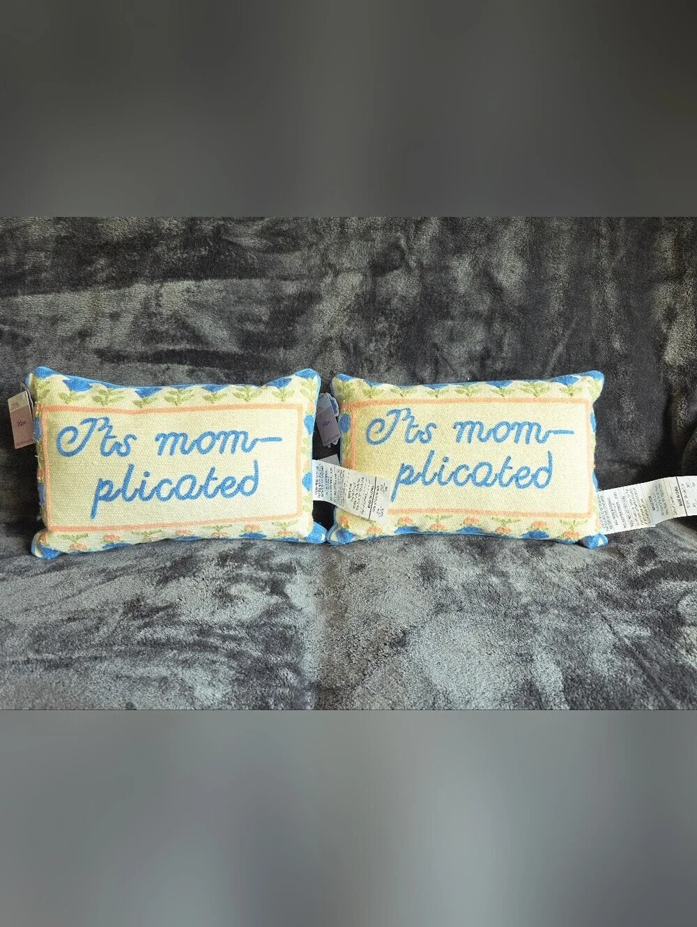 New It's Mom Plicated Decorative Lumbar Pillow bundle, 14